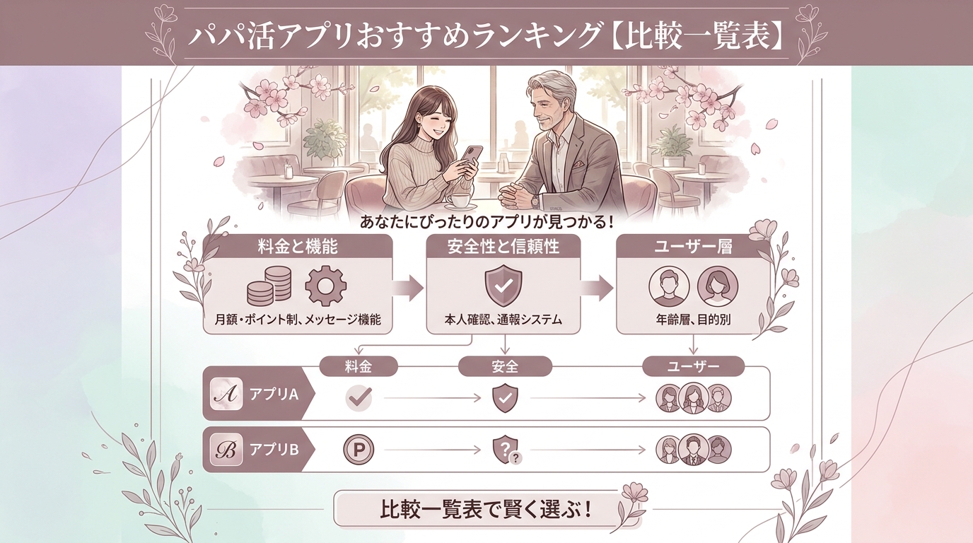 パパ活アプリおすすめランキング【比較一覧表】