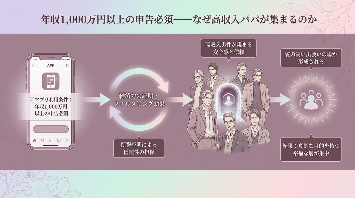 年収1,000万円以上の申告必須——なぜ高収入パパが集まるのか