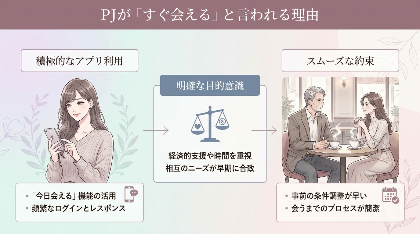 PJが「すぐ会える」と言われる理由