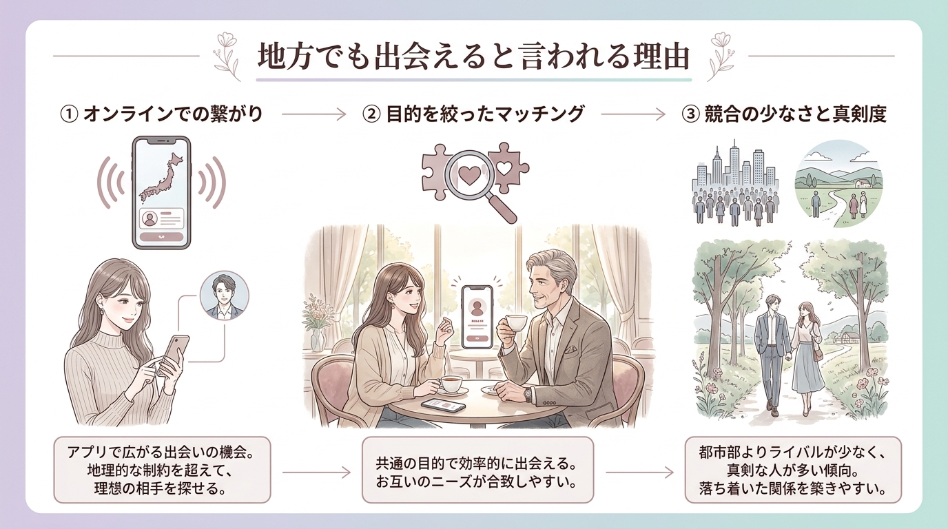地方でも出会えると言われる理由